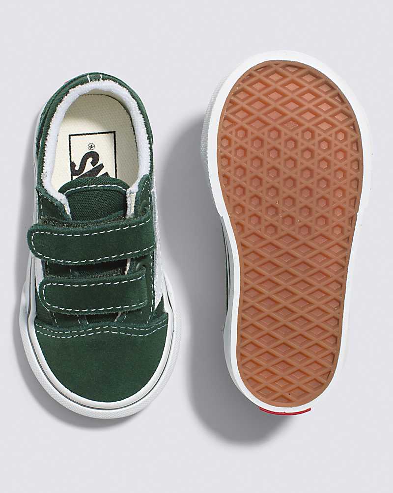 Vans Toddler Old Skool V Shoe Kids' Sneakers Green | XI1-8176