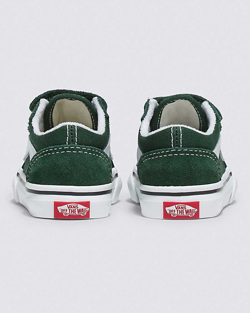 Vans Toddler Old Skool V Shoe Kids' Sneakers Green | XI1-8176