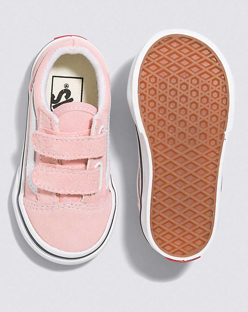 Vans Toddler Old Skool V Shoes Kids' Sneakers Pink / White | LT1-8052