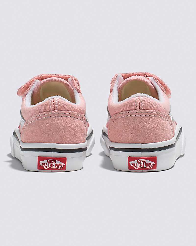 Vans Toddler Old Skool V Shoes Kids' Sneakers Pink / White | LT1-8052