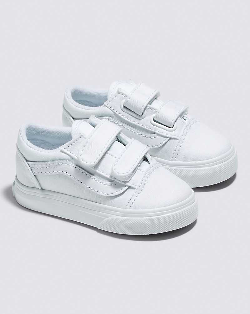 Vans Toddler Old Skool V Shoes Kids' Sneakers White / White | TG1-3004