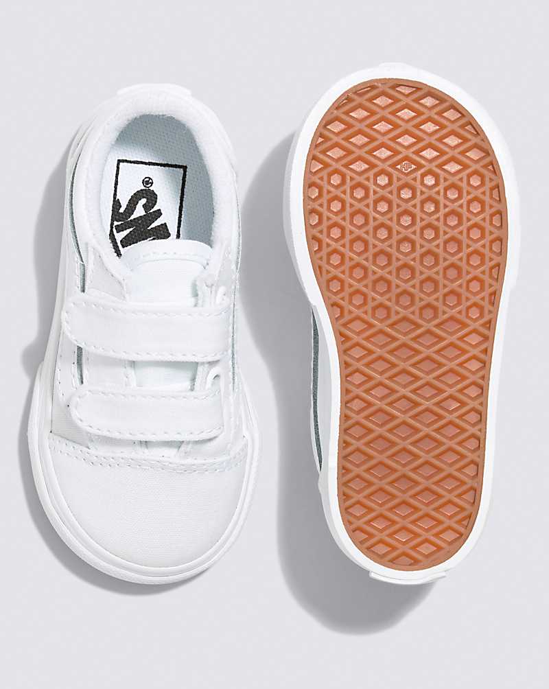 Vans Toddler Old Skool V Shoes Kids' Sneakers White / White | TG1-3004