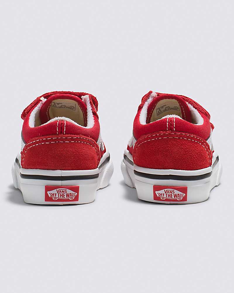 Vans Toddler Old Skool V Shoes Kids' Sneakers Red / White | NA1-4641