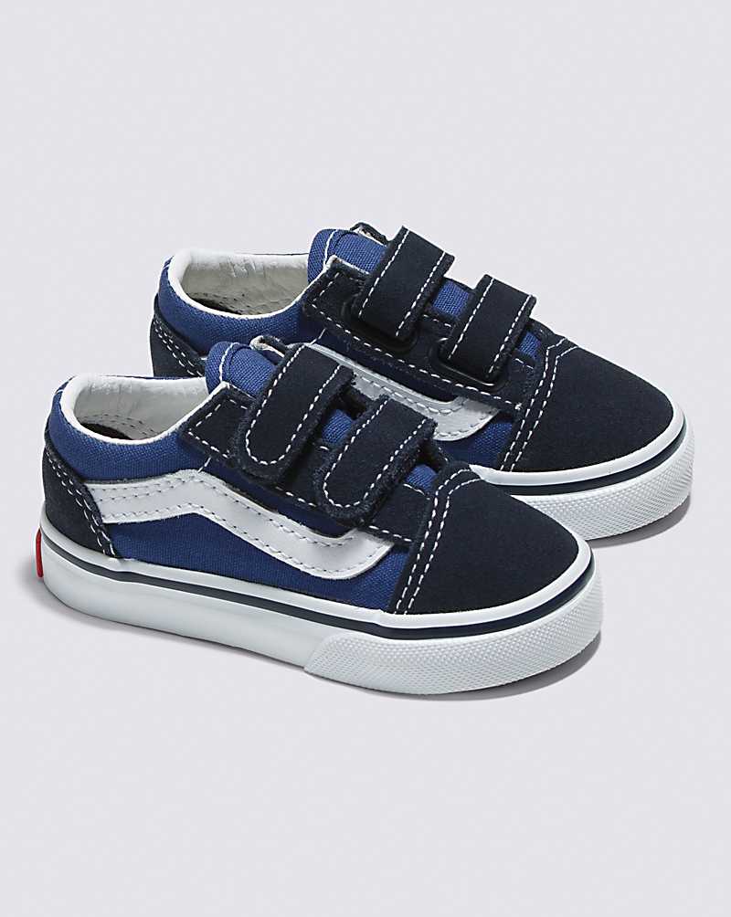 Vans Toddler Old Skool V Shoes Kids' Sneakers Navy | QE1-4723