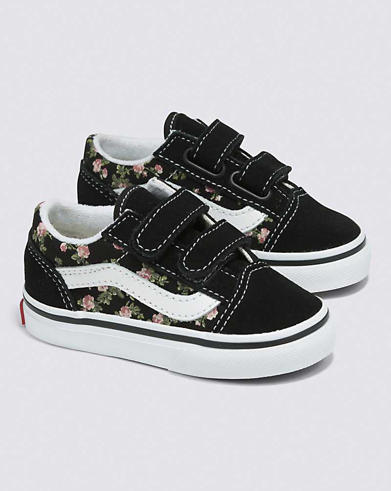 Vans Toddler Old Skool V Wallflower Floral Shoe Kids' Sneakers Black | SC1-5832