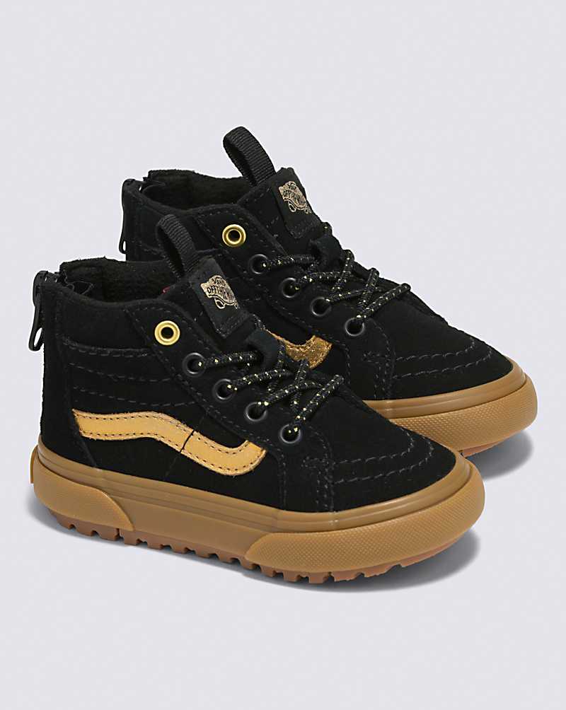 Vans Toddler Sk8-Hi Zip MTE-1 Shoe Kids' High Top Sneakers Black / Gold | WY1-6095