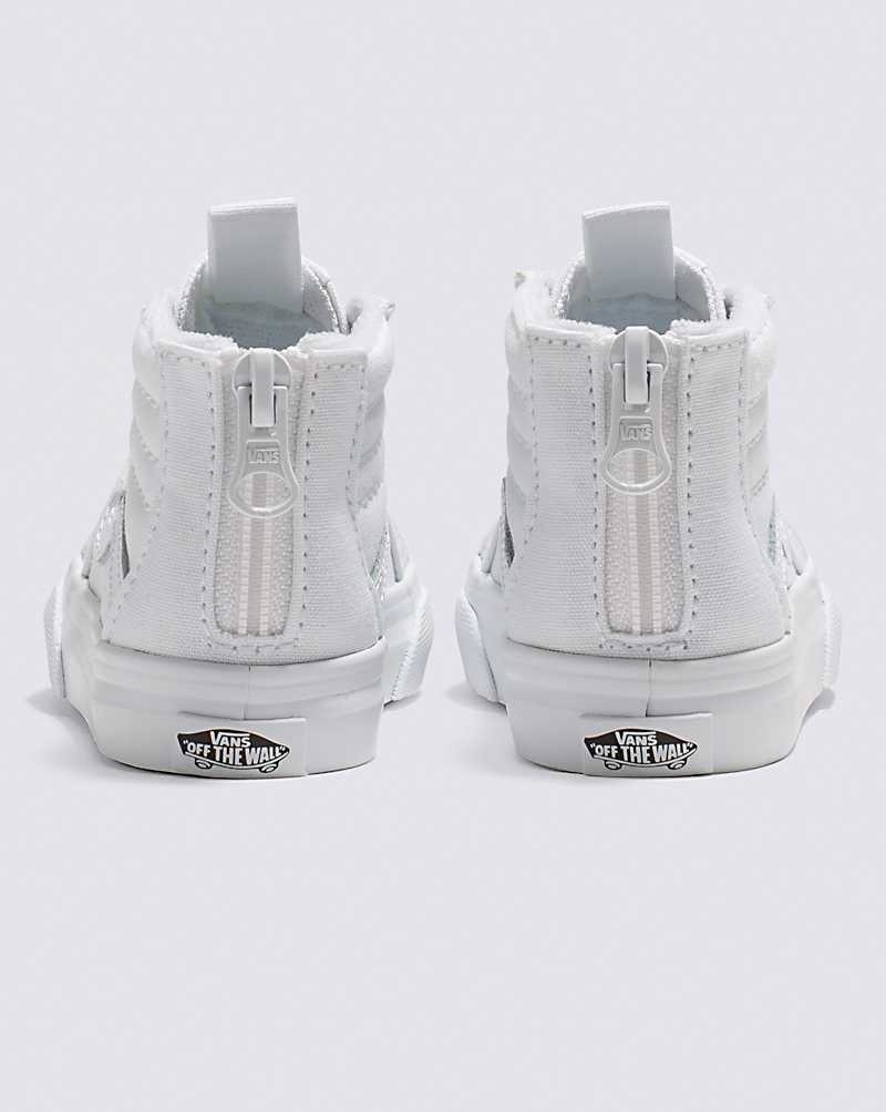 Vans Toddler Sk8-Hi Zip Shoes Kids' High Top Sneakers White / White | ZJ1-6481