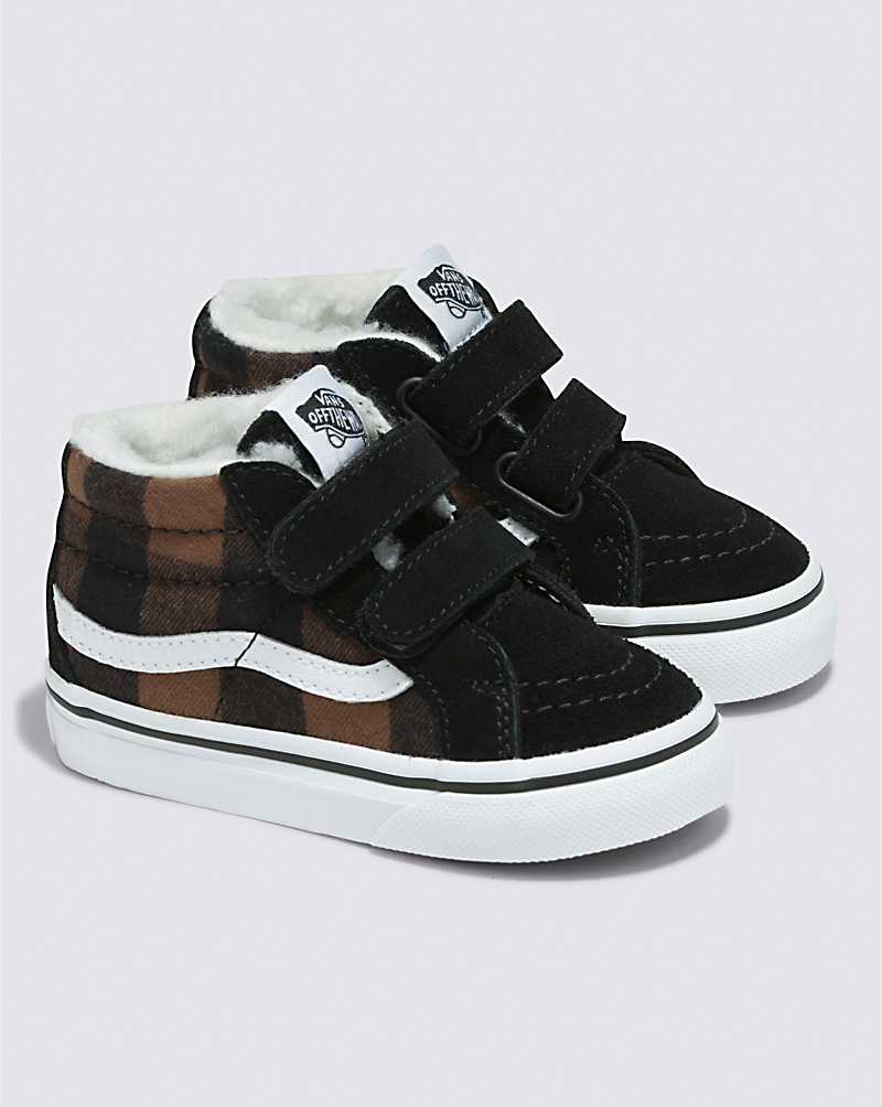 Vans Toddler Sk8-Mid Reissue V Sherpa Shoe Kids' Sneakers Black / Brown | BU1-8931