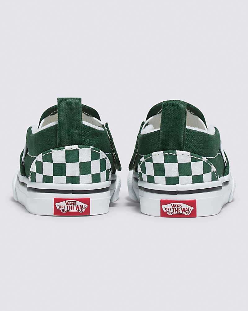 Vans Toddler Slip-On V Checkerboard Shoe Kids' Slip On Shoes Green | PP1-2860