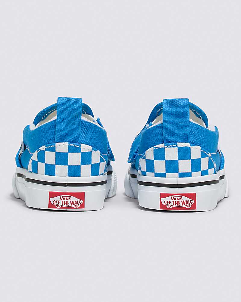 Vans Toddler Slip-On V Checkerboard Shoe Kids' Slip On Shoes Blue | JL1-4527