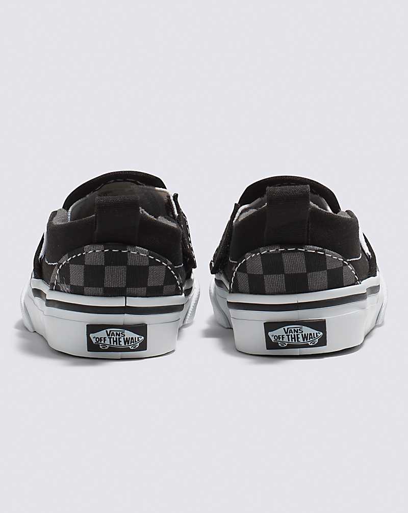 Vans Toddler Slip-On V Shoe Kids' Slip On Shoes Black / Grey | ZL1-1615