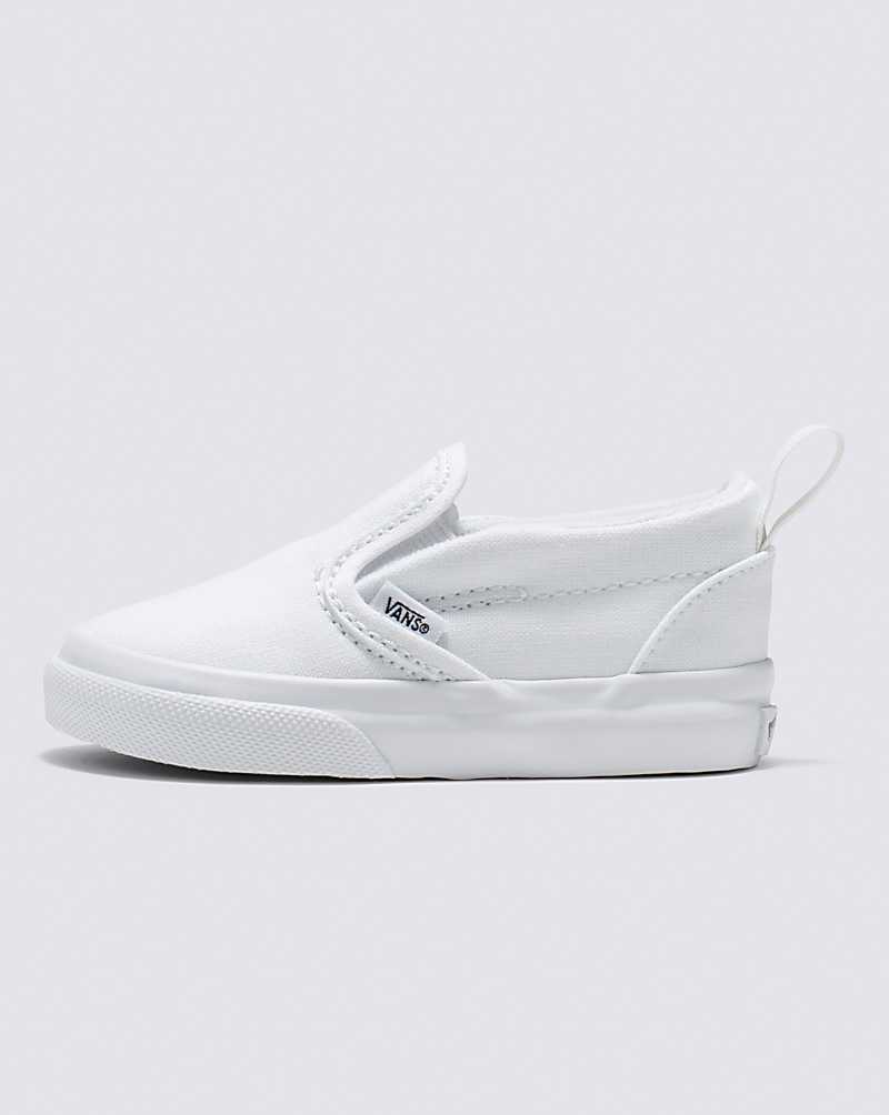 Vans Toddler Slip-On V Shoes Kids\' Slip On Shoes White / White | FZ1-2792