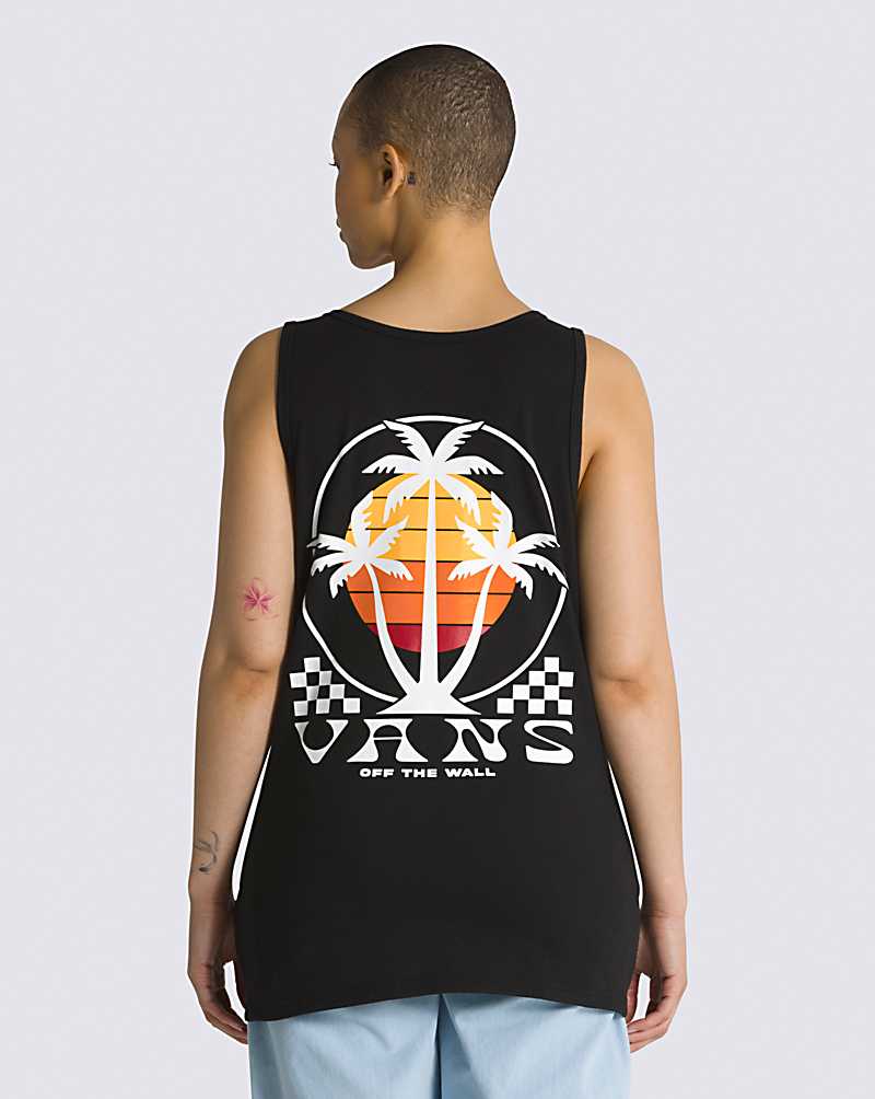 Vans Tri Palm Men Tanks Black | IE1-0461