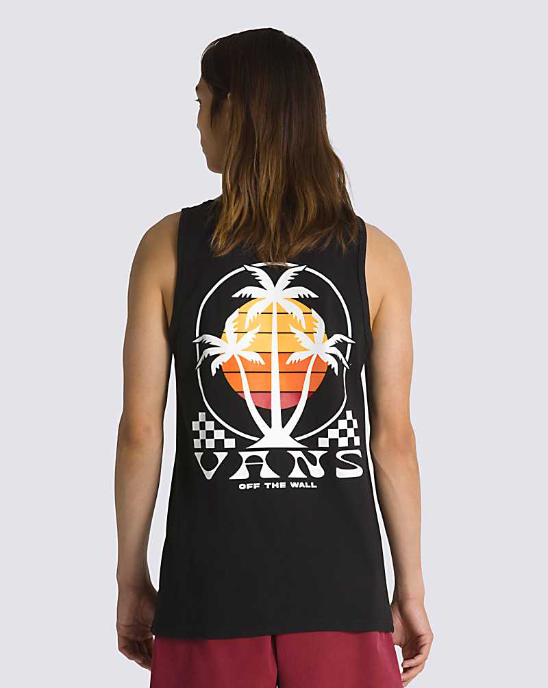 Vans Tri Palm Men Tanks Black | IE1-0461