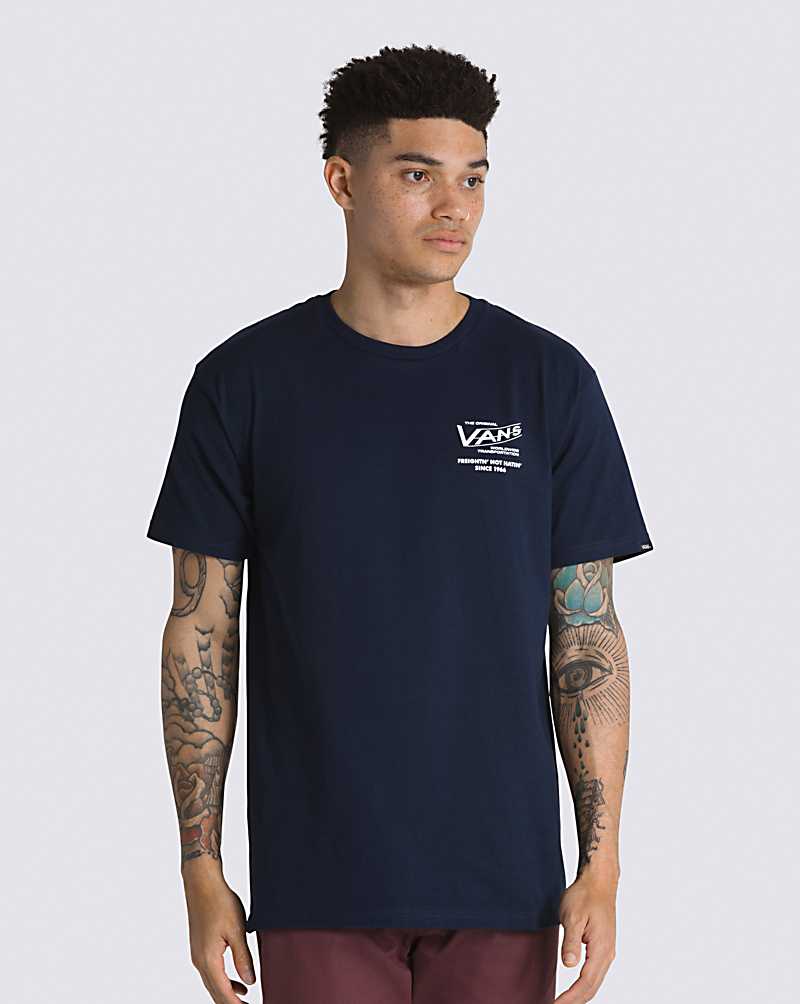 Vans Truckin Company Men T Shirts Navy | AX1-8879