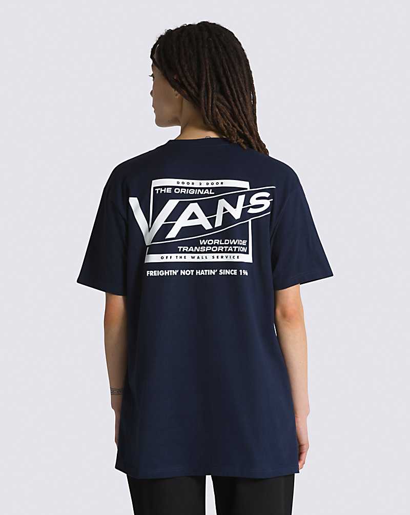 Vans Truckin Company Men T Shirts Navy | AX1-8879