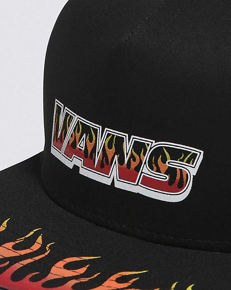 Vans Up In Flames Snapback Kids' Hats Black | QF1-6593