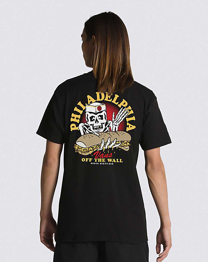 Vans Van Doren Philly Cheese Men T Shirts Black | PO1-1889