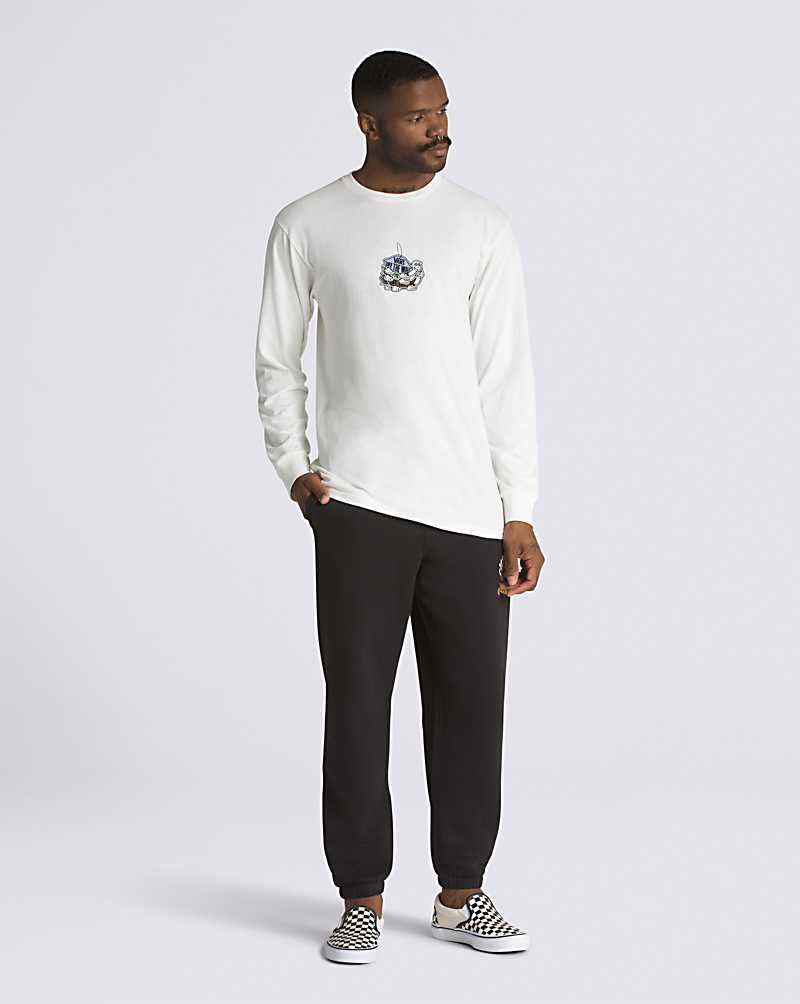 Vans View Long Sleeve Men T Shirts White | XA1-3826