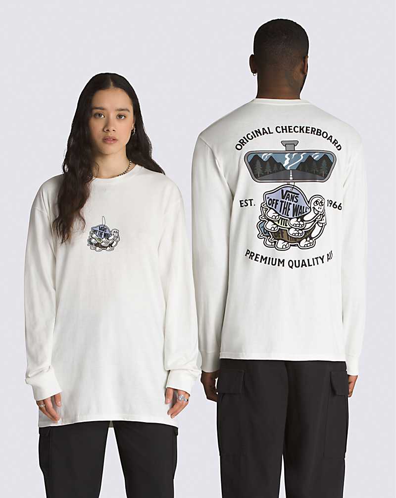 Vans View Long Sleeve Men T Shirts White | XA1-3826