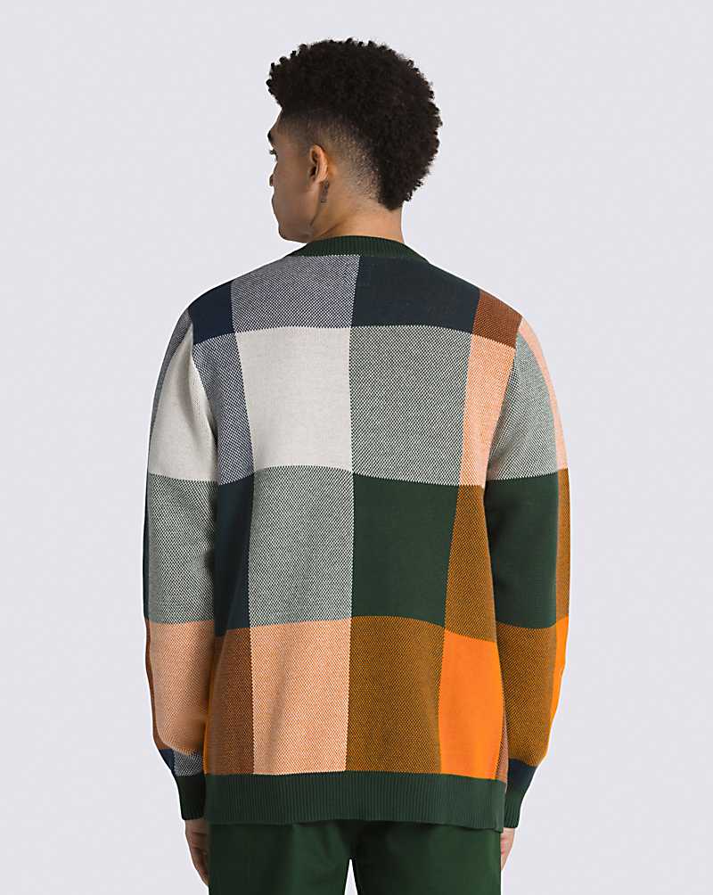 Vans Walden Plaid Cardigan Men Sweaters Green | QI1-4205