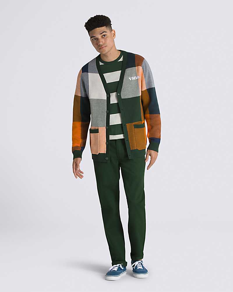 Vans Walden Plaid Cardigan Men Sweaters Green | QI1-4205