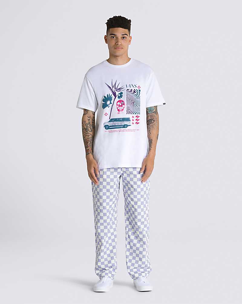 Vans Warped Vacation Men T Shirts White | UA1-1802