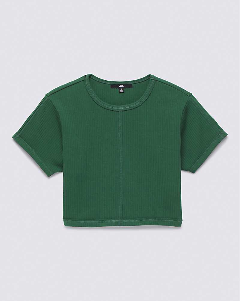 Vans Waverly Fitted Crop Women Tops Dark Green | HV1-4881