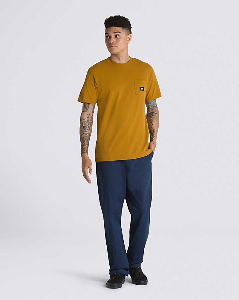 Vans Woven Patch Pocket Men T Shirts Gold Brown | MB1-5879