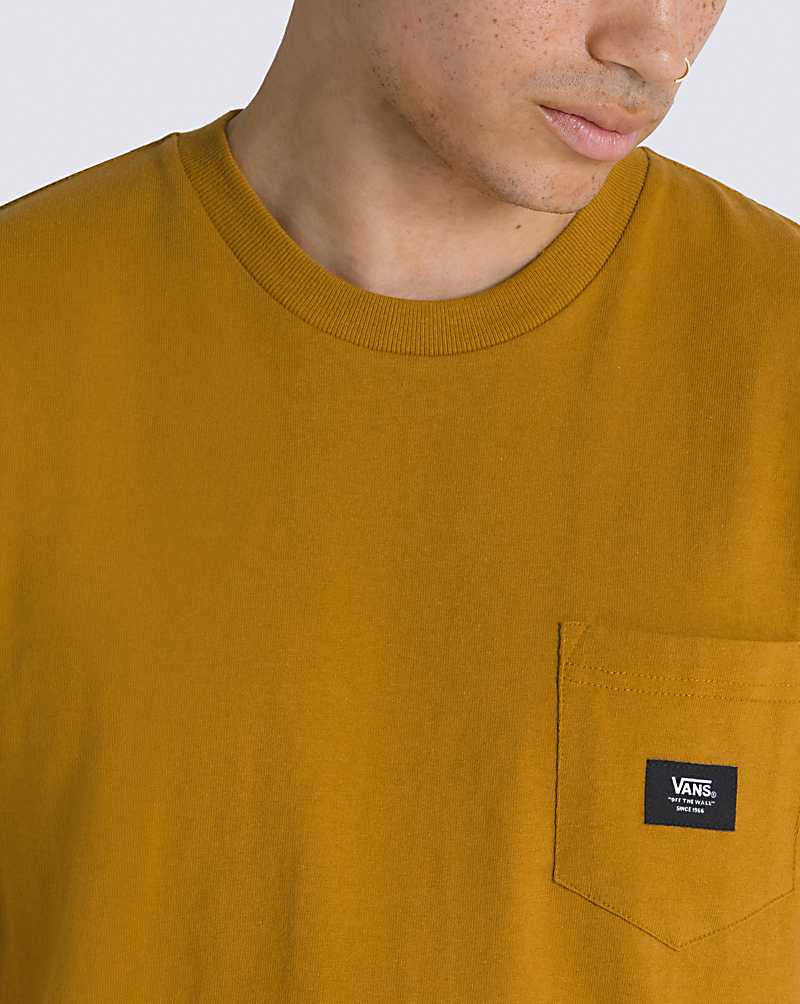 Vans Woven Patch Pocket Men T Shirts Gold Brown | MB1-5879