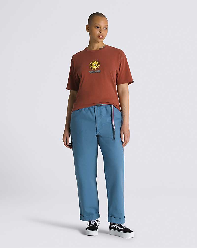 Vans X Pilgrim Loose Tapered Climbing Men Pants Blue | RT1-4329